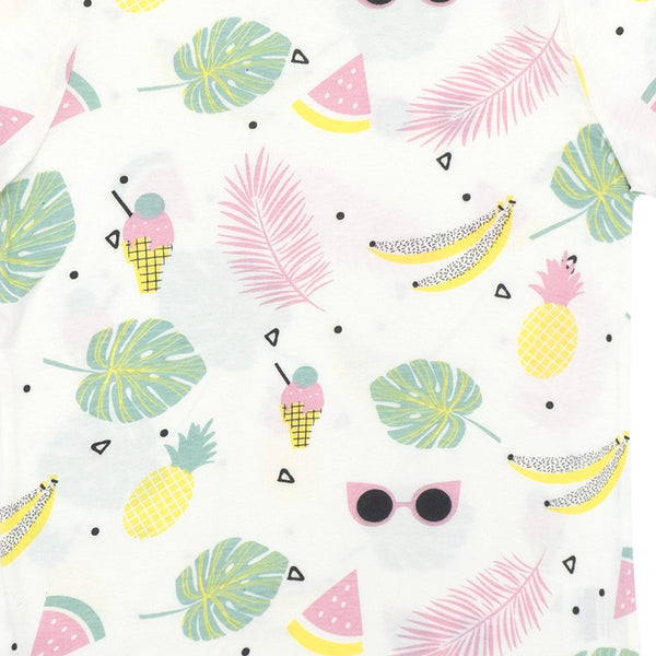 מארז 3 חולצות עם שליץ מודפסות ורוד-מנטה-קרם בנות