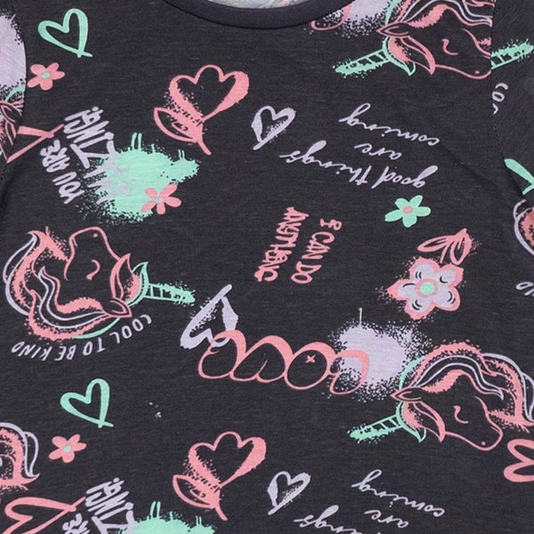 מארז 3 חולצות עם שליץ סגול-פוקסיה-פלדה בנות