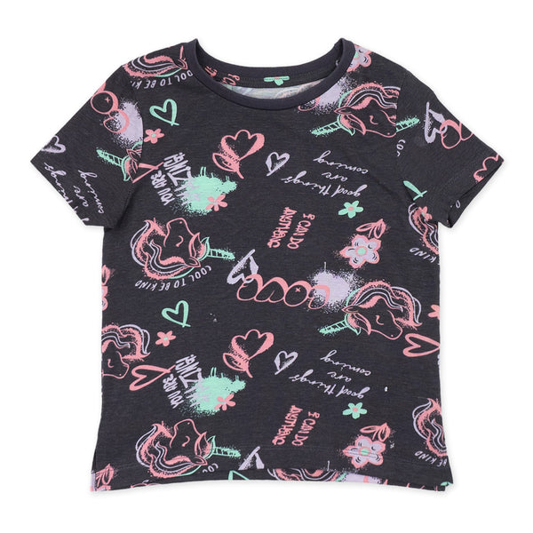 מארז 3 חולצות עם שליץ סגול-פוקסיה-פלדה בנות