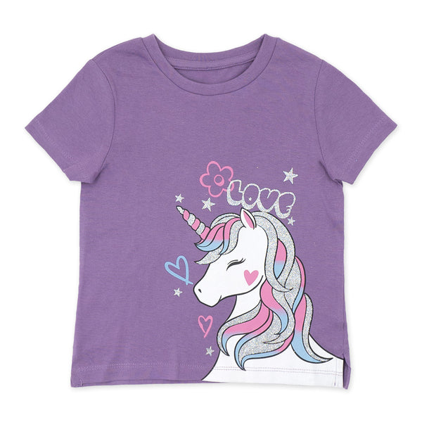 מארז 3 חולצות עם שליץ סגול-פוקסיה-פלדה בנות