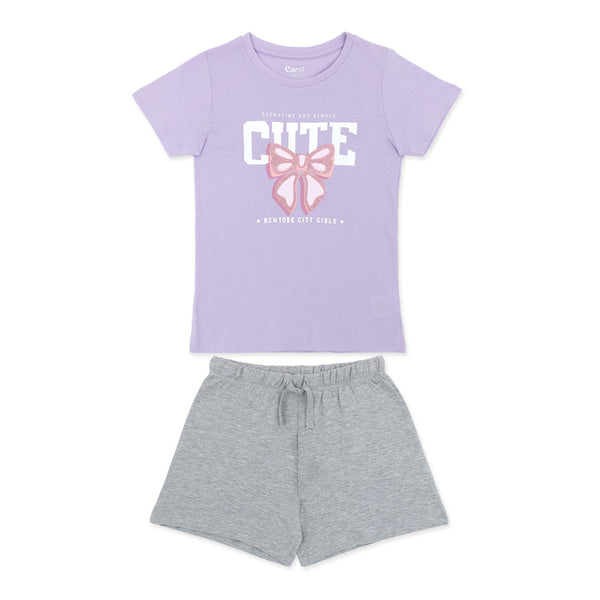 מארז 2 חליפות סגול-שחור-לבן בנות