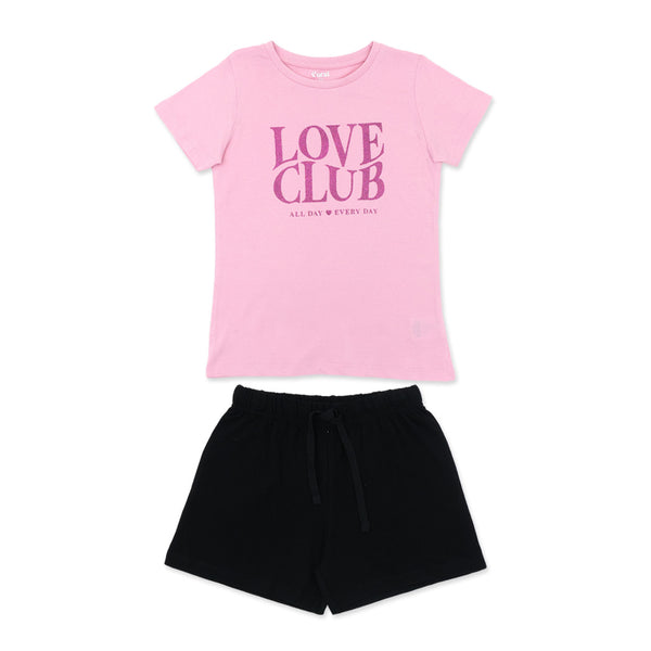 מארז 2 חליפות ורוד-שחור-לבן בנות