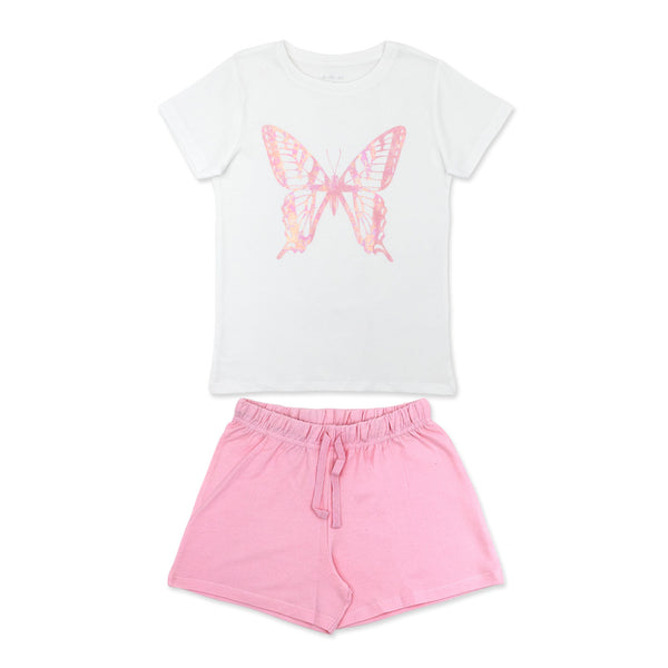 מארז 2 חליפות ורוד-שחור-לבן בנות