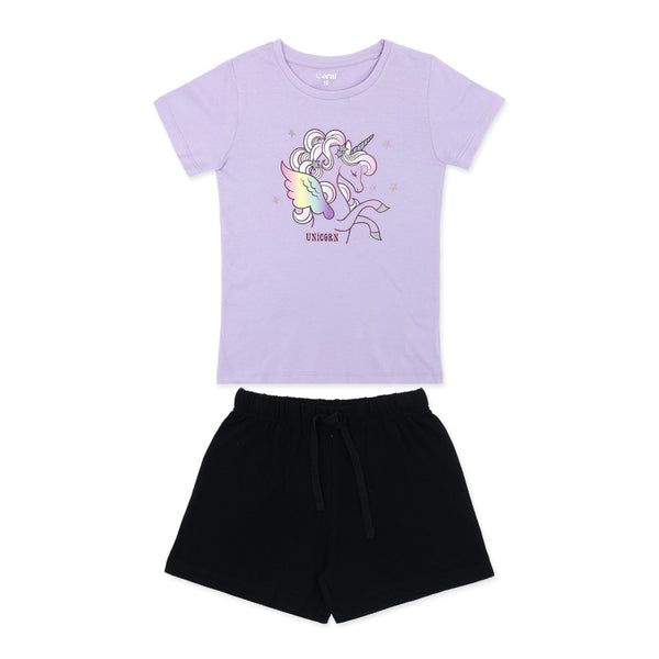 מארז 2 חליפות הדפסי חד-קרן בנות