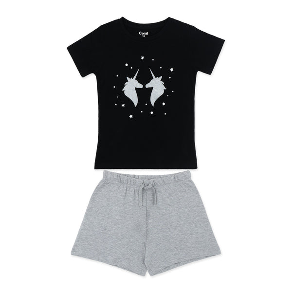 מארז 2 חליפות הדפסי חד-קרן בנות