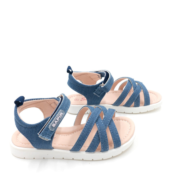 סנדלים עם רצועת ג'ינס קלועה בנות