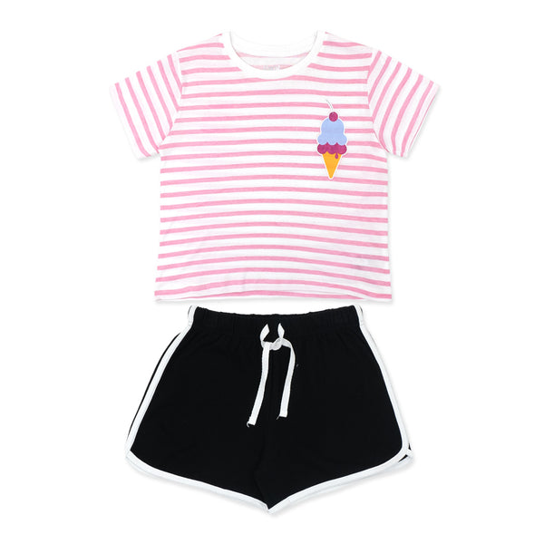 מארז 2 חליפות תכלת-שחור-לבן בנות