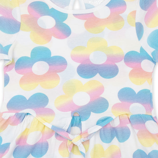 זוג שמלות סגולה ולבנה הדפסים אולאובר בנות