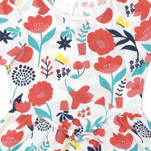 זוג שמלות לבנות פרחונית ופסים בנות