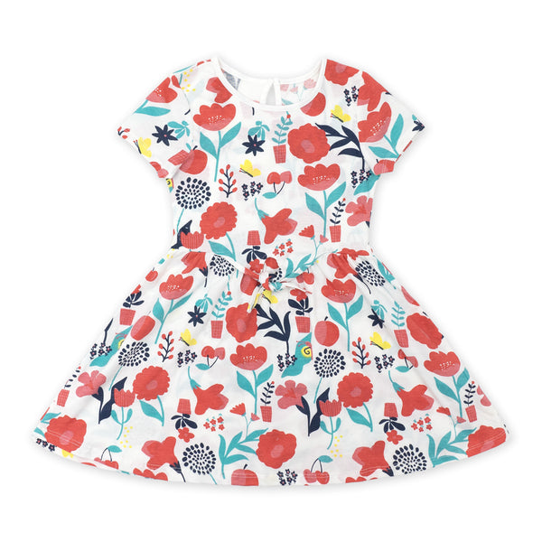 זוג שמלות לבנות פרחונית ופסים בנות