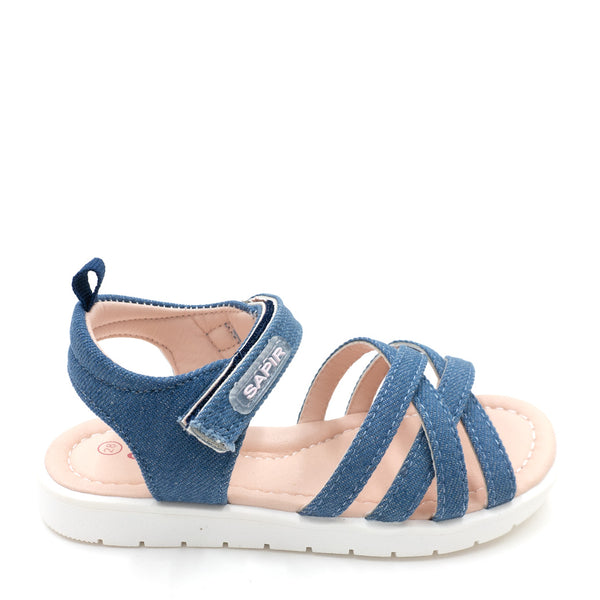 סנדלים עם רצועת ג'ינס קלועה בנות