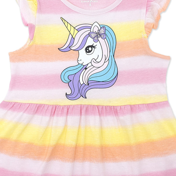 זוג שמלות בהדפסי חד קרן בנות