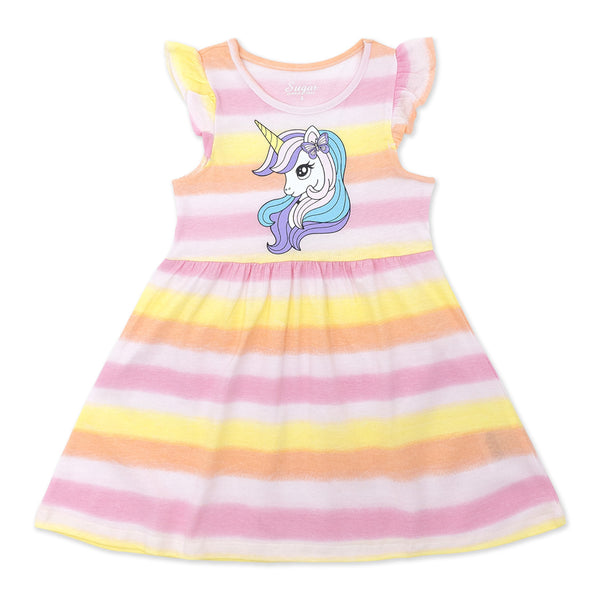 זוג שמלות בהדפסי חד קרן בנות