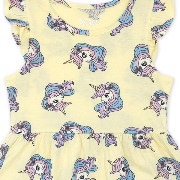 זוג שמלות בהדפסי חד קרן בנות