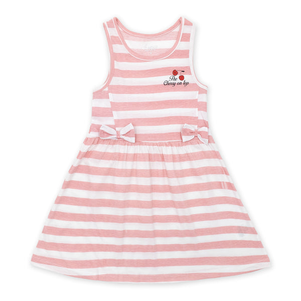 זוג שמלות בהדפסי דובדבנים בנות