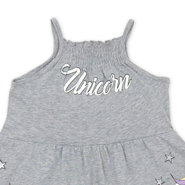 זוג שמלות ללא שרוולים חדי קרן אפור ורוד בנות