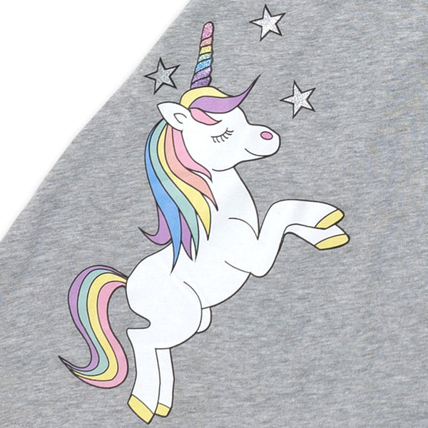 זוג שמלות ללא שרוולים חדי קרן אפור ורוד בנות