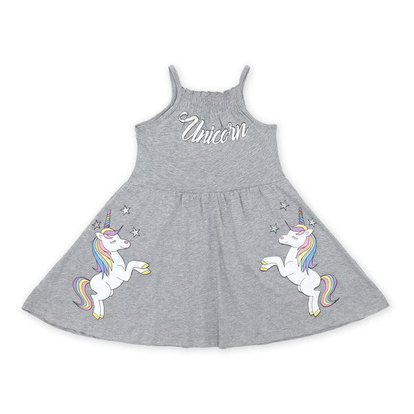 זוג שמלות ללא שרוולים חדי קרן אפור ורוד בנות