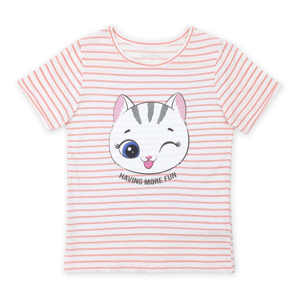 זוג פיג'מות חתולים ורודות בנות