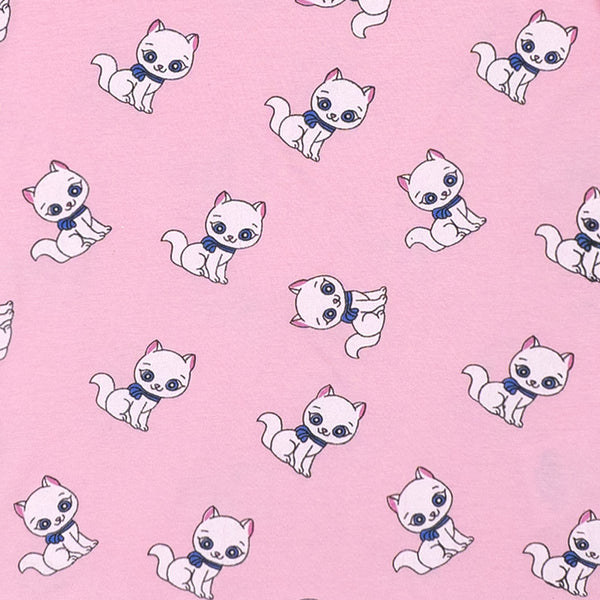 זוג פיג'מות חתולים ורודות בנות