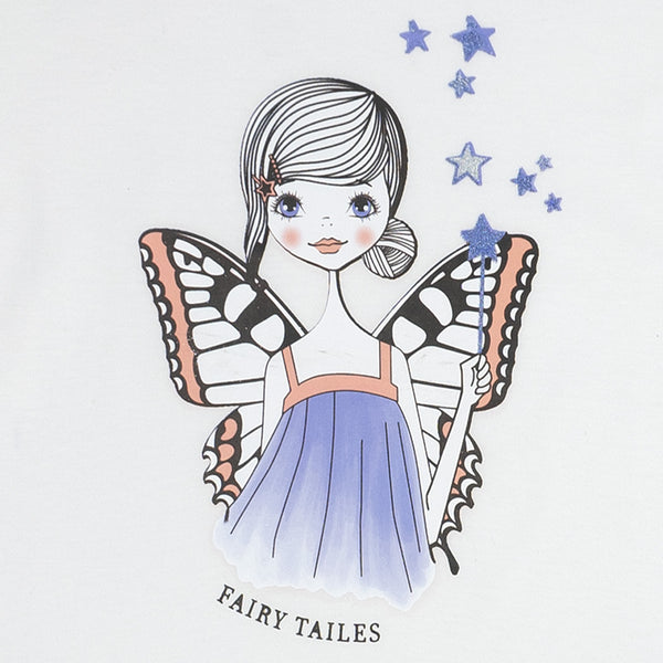 זוג פיג'מות עם הדפסי פיה וכוכבים בנות