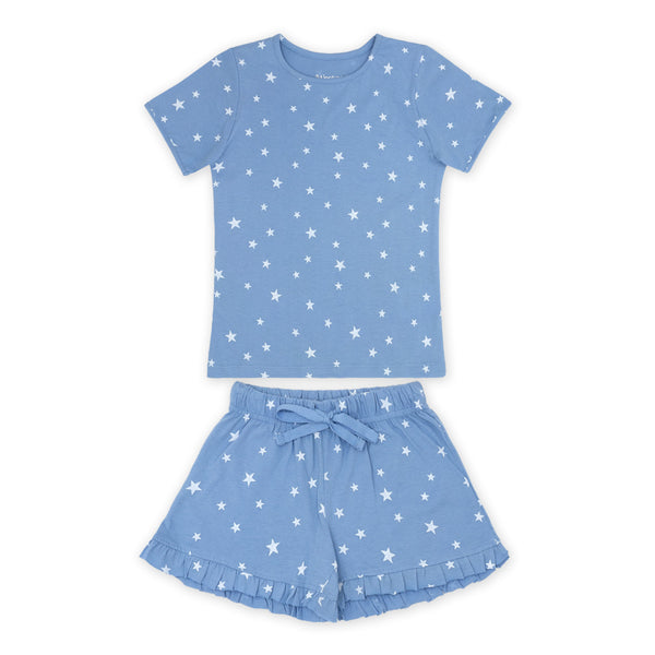 זוג פיג'מות עם הדפסי פיה וכוכבים בנות