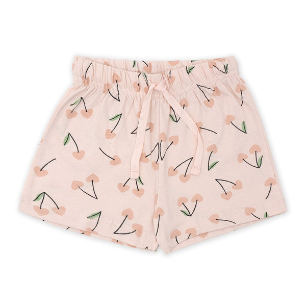 זוג פיג'מות עם הדפסי לבבות ודובדבנים בנות