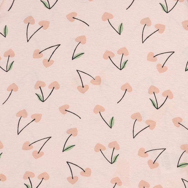 זוג פיג'מות עם הדפסי לבבות ודובדבנים בנות