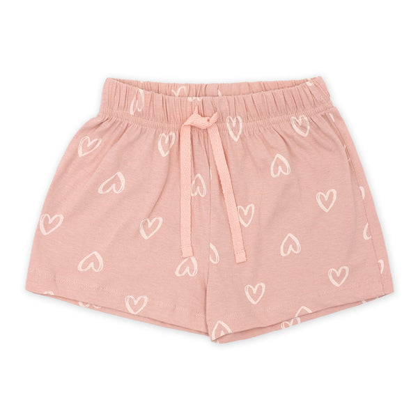 זוג פיג'מות עם הדפסי לבבות ודובדבנים בנות