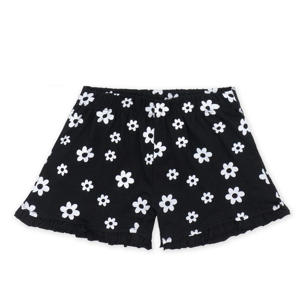 זוג פיג'מות פרחוניות צהוב-שחור בנות