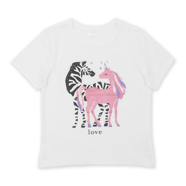 זוג פיג'מות חד קרן ורודה ולבנה בנות