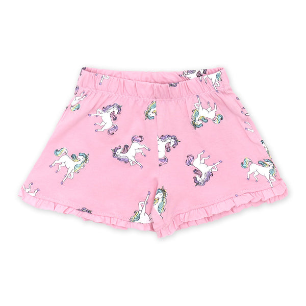 זוג פיג'מות חד קרן ורודה ולבנה בנות