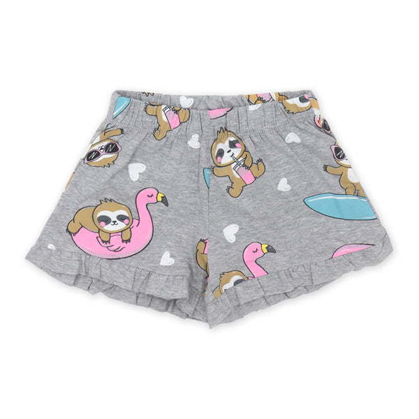 זוג פיג'מות עם הדפסי עצלנים בנות