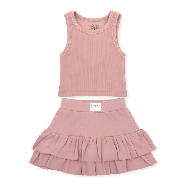 חליפת חצאית ריב עם פתח בגב