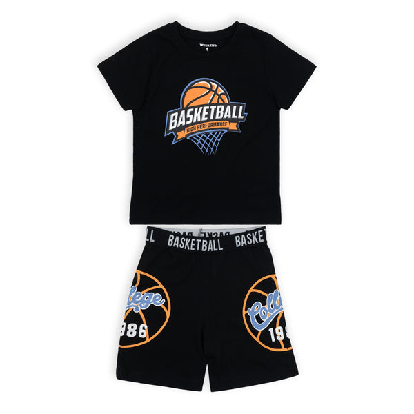 זוג פיג'מות מודפסות כדורסל