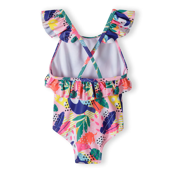 בגד ים מינוטי הדפס ציפורים תינוקות בנות