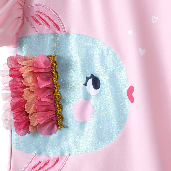 חליפת שחיה בשני חלקים עם אפליקציה מינוטי בנות