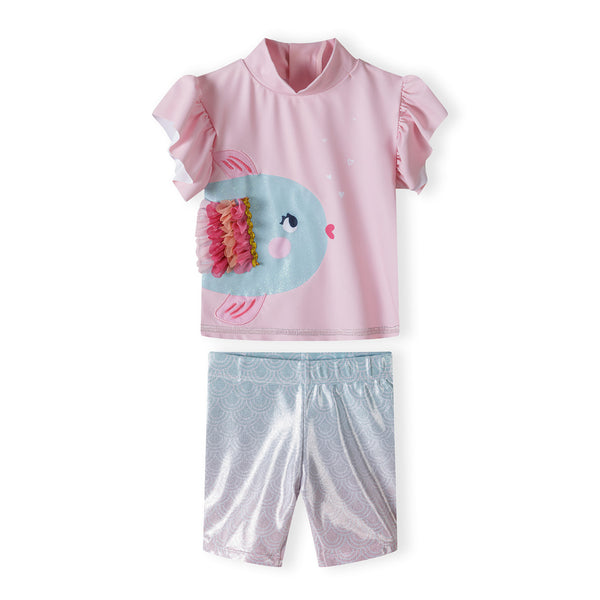 חליפת שחיה בשני חלקים עם אפליקציה מינוטי בנות