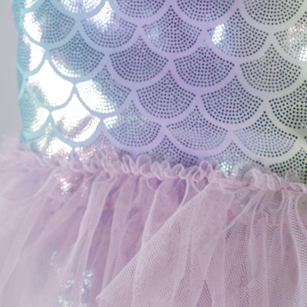 בגד ים מינוטי מבריק עם חצאית טול תינוקות בנות