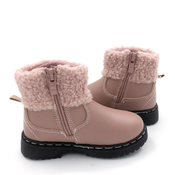 מגפי אופנה עם רוכסן ופרווה