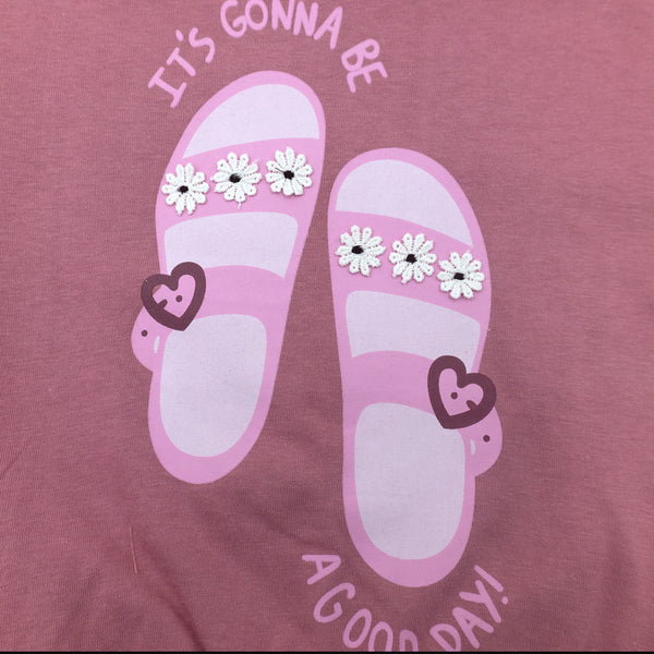 זוג חולצות עם אפליקציה וסיומת גומי בנות