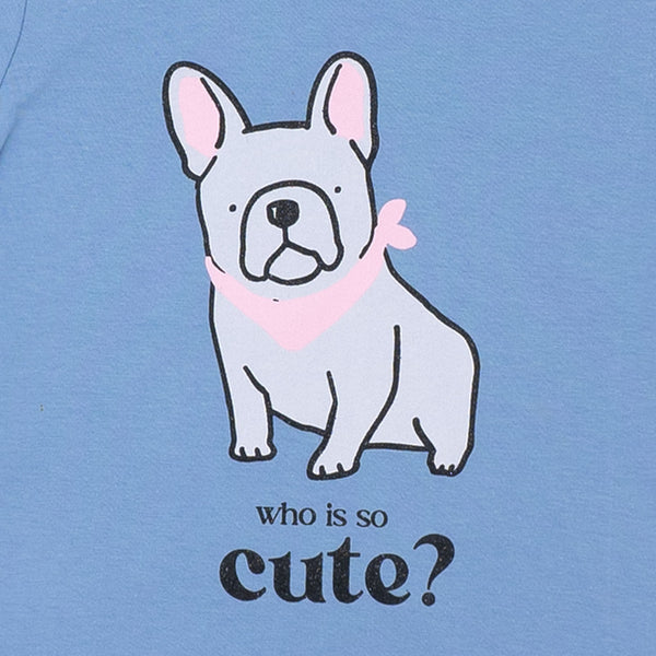 זוג פיג'מות בהדפסי בולדוגים בנות