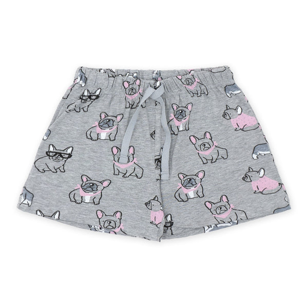 זוג פיג'מות בהדפסי בולדוגים בנות