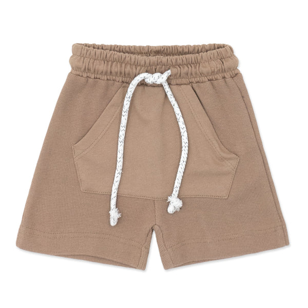 שני מכנסי בד פיקה חום-כחול תינוקות בנים