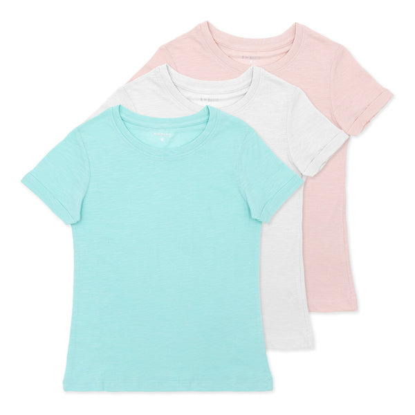 מארז 3 חולצות סלאב טורקיז-אפרסק-לבן בנות