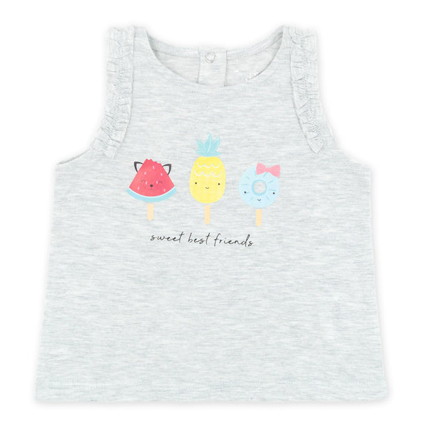 מארז 3 חולצות עם מלמלה ללא שרוול תינוקות בנות