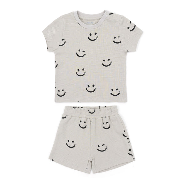 שתי פיג'מות ופל סמיילי ודינוזאורים תינוקות ופעוטים בנים