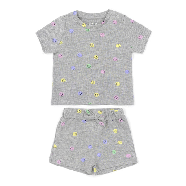 שתי פיג'מות ופל לבבות וסמיילי תינוקות ופעוטות בנות