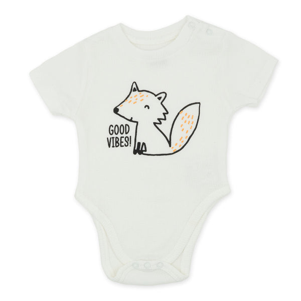 מארז 3 בגדי גוף כתום-אפור-לבן בד ופל תינוקות בנים