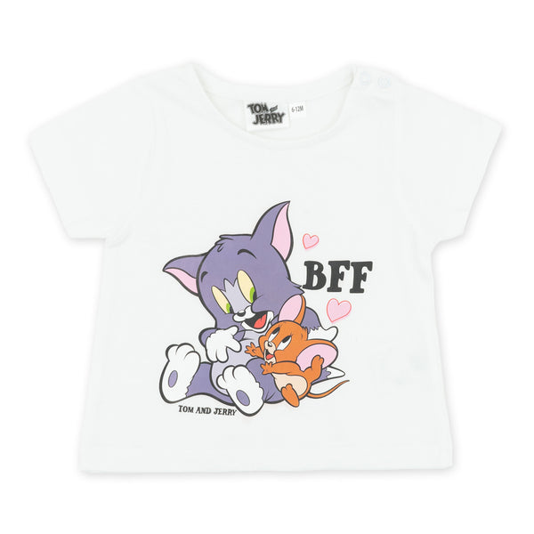 זוג חולצות טום וג'רי סגול-לבן תינוקות בנות